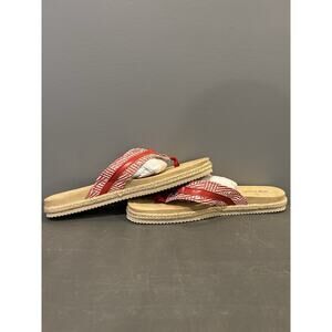 Easy‎ Street NWT Women's Starling Slip-On Woven Sandals Red & White Size 10
